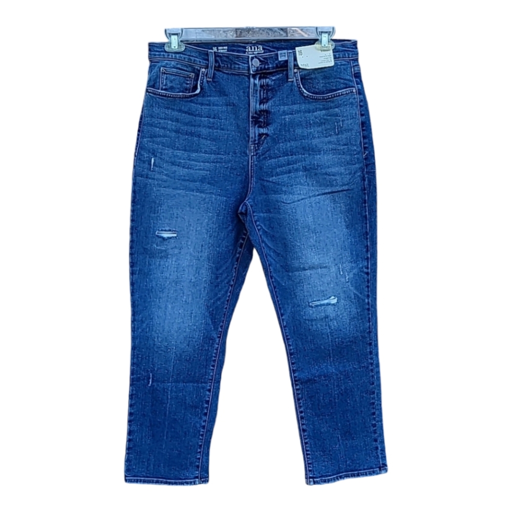 A.N.A jeans high rise straight sz16 fitted hip thigh leg with tags stretch